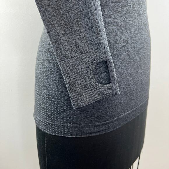 GYMSHARK Charcoal Gray Long Thumbhole Sleeve Activewear Pullover Top Size S - Picture 6 of 7